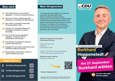 Flyer Stichwahl BM Kandidat Burkhard Hoppenstedt Au�en